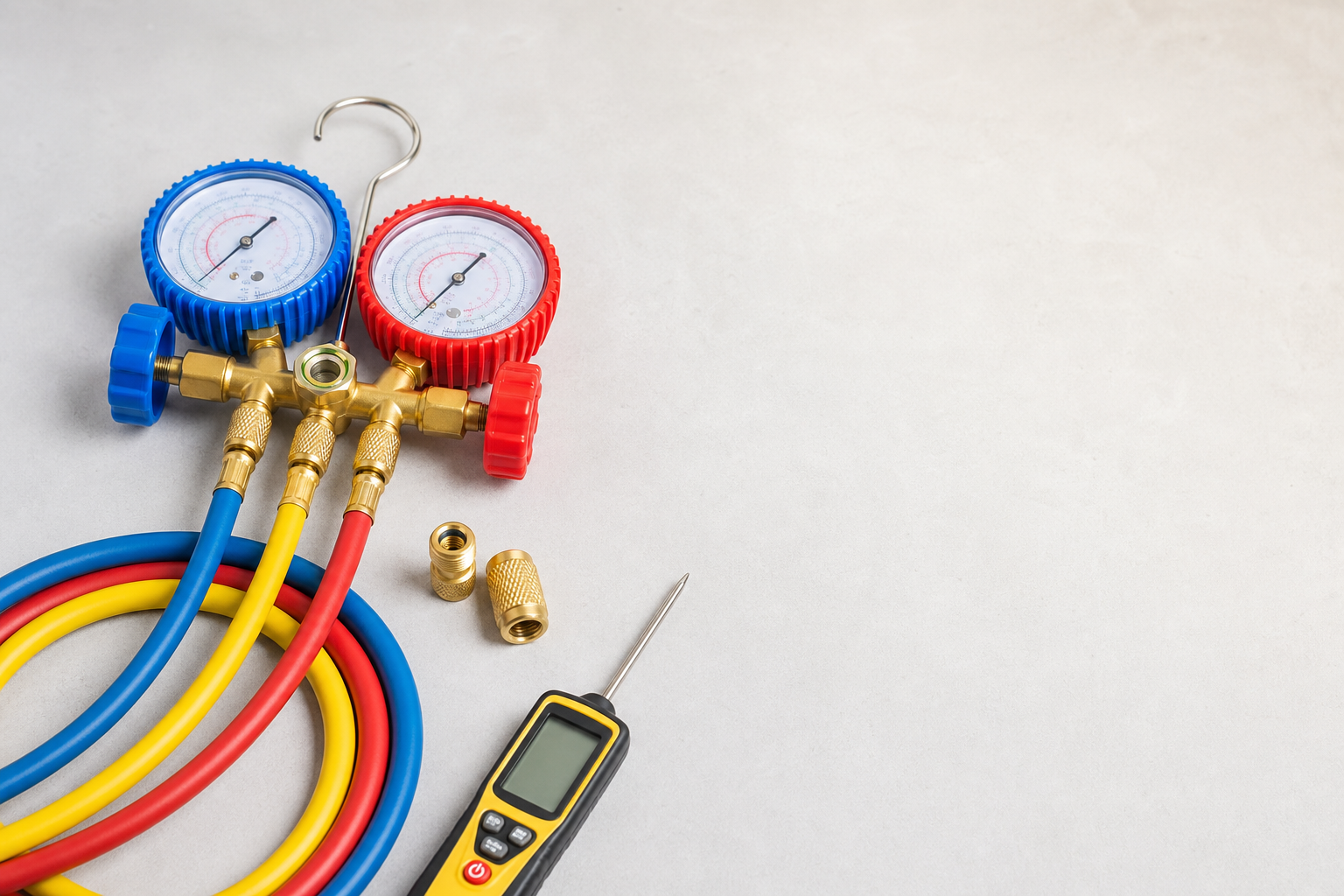 A/C gauges and HVAC accessories