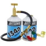 R134a AC Recharge Kit | 24" HD Charging Hose | 2 Cans R-134a Refrigerant 12oz