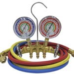 Mastercool 59161 - R22, R404A, R410A Brass Manifold Gauge Set with 3 hoses
