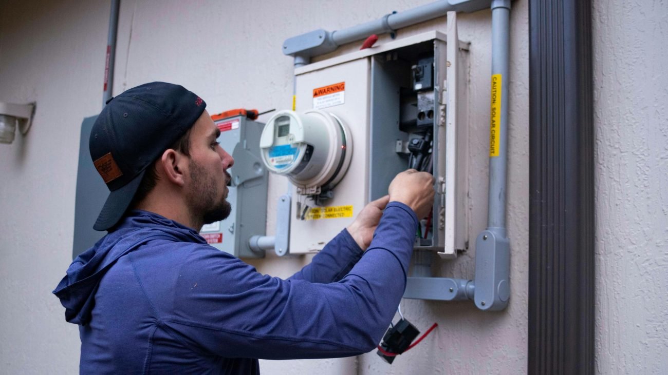 HVAC technician servicing equipment