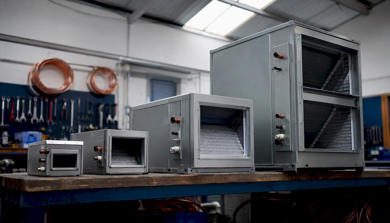 Air handler units arranged by size and tonnage