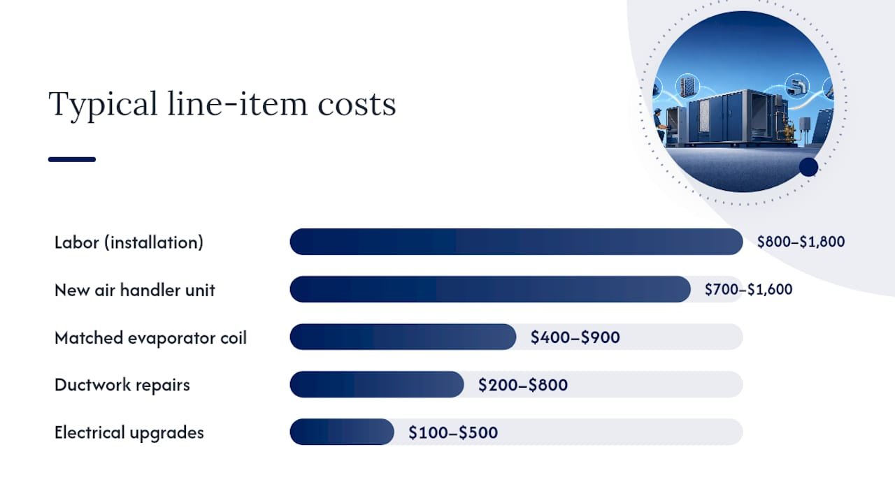 Cost breakdown diagram for air handler replacement