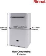 Rinnai RE Series 5.3 GPM 140,000 BTU Outdoor Liquid Propane Non-Condensing Tankless Water Heater - RE140EP - Image 4