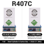 25LB R407C R-407C Freon Refrigerant Gas
