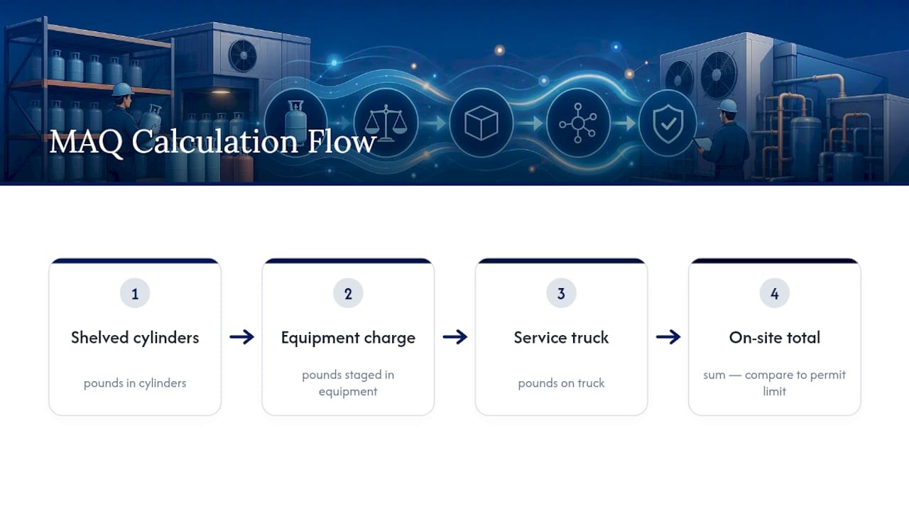 MAQ calculation includes all on-site refrigerant